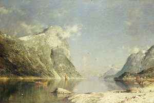 A Fjord Scene by Adelsteen Normann