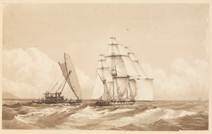 Double Canoe off Moalu, Feejee Islands, Septr 26th 1849 [Fiji] by Admiral Sir Edward Gennys Fanshawe
