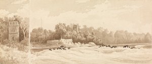 Ruined tower on the site of the old town of Panama, destroyed by Morgan the Buccaneer in 1670, March 1850 by Admiral Sir Edward Gennys Fanshawe