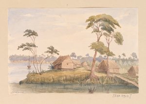 Sarawak from West Indies, North American and Borneo Scrapbook by Admiral Sir Edward Gennys Fanshawe