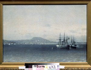 The Turkish Fleet Bombed the Town of Feodosiya in 1878 by Adolf Fessler
