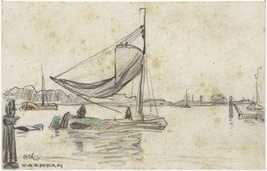 Sailing Ships on the Zaan near Zaandam
