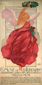 Poster for the fiftieth anniversary of the battle of Castelfidardo by Adolfo de Carolis