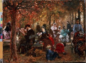 In the Jardin de Luxembourg by Adolph Menzel