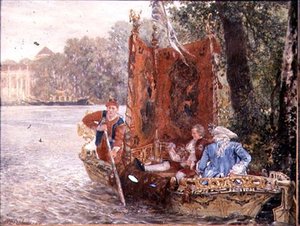 River Trip at Rheinsburg, 1860 by Adolph Menzel