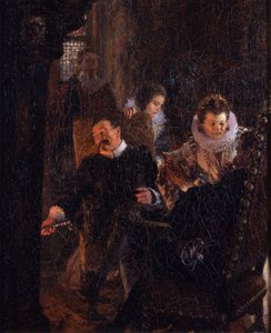By the Fireplace by Adolph Menzel
