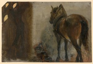 Harnessed Horse by Adolph Menzel