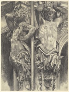 Atlases on the Wall Pavilion of the Dresden Zwinger by Adolph Menzel