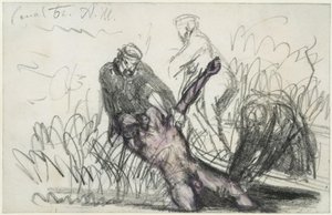 Recovery of a Male Corpse from the Landwehr Canal (c) by Adolph Menzel