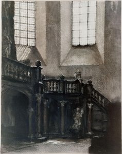 View of a Baroque Organ Loft by Adolph Menzel