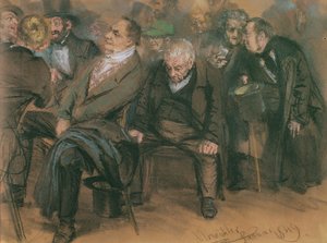 Bourgeois Germans in a Public Meeting, 1849 by Adolph Menzel
