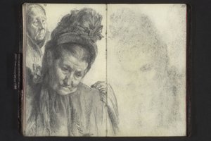 Bust Portrait of an Old Woman with Hat, Woman