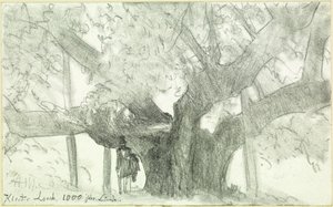 The 1000-Year-Old Linden in Lorch Monastery by Adolph Menzel