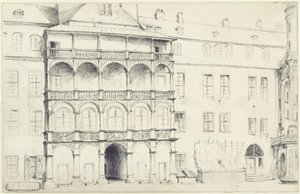 The North Side of the Great Castle Courtyard in Dresden by Adolph Menzel