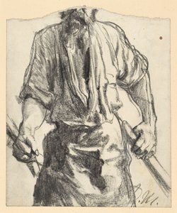 Ironworker with Apron and Wood in Hands. Study for "Iron Rolling Mill. Modern Cyclopes"