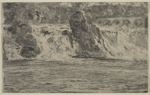 Falls of the Rhine at Schaffhausen, 1885 by Adolph Menzel