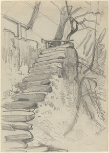 Flight of Stone Steps in a Garden by Adolph Menzel
