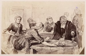 Breakfast Break. The Maids Set the Table, Adam Pours. On the Left, the Judge Walks Impatiently, to Heinrich von Kleist 