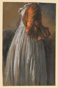 Dress and Jacket Study of a Female Figure Standing to the Right by Adolph Menzel