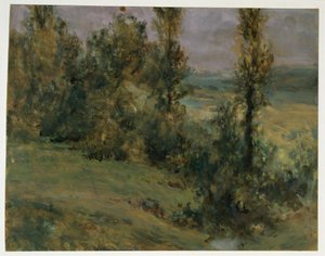 Landscape with Deciduous Trees in Gloomy Air by Adolph Menzel