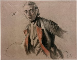 Model Study (Richard Menzel) as General von Stille for the Painting "The Round Table of Frederick the Great in Sanssouci"