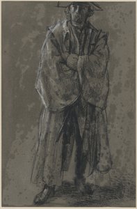 Officer with Coat and Hat (Pose Study Moritz von Anhalt-Dessau) by Adolph Menzel