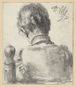 Back View of a Woman Sitting on a Chair by Adolph Menzel