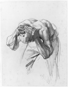 Worker Washing. Study for "Iron Rolling Mill. Modern Cyclops" by Adolph Menzel