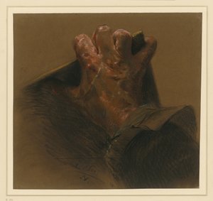 Study of a Male Right Hand Grasping the Edges of a Plate by Adolph Menzel