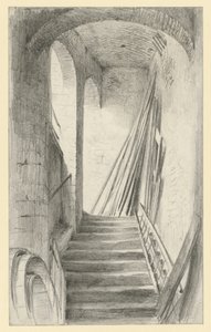 Stairs with Planks in Dresden by Adolph Menzel