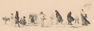 Untitled (Figures in a Strong Wind) by Adolph Menzel