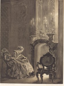 Woman before a Fire by Adolph Menzel