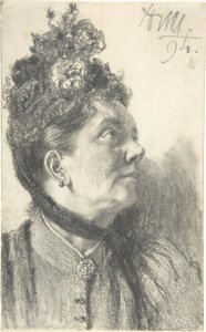 Woman with a Crushed Velvet Hat by Adolph Menzel