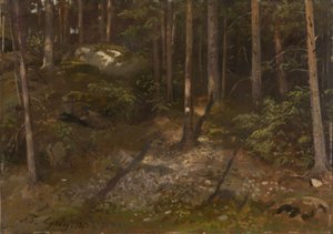 Forest Study by Adolph Tidemand