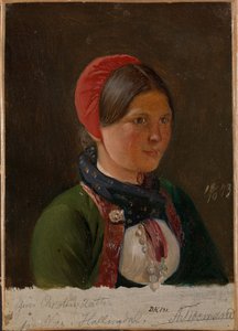 Girl from Hallingdal by Adolph Tidemand