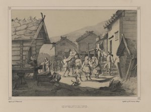 Illustration from the book Norway Represented in Drawings by Asbjørnsen, P.Chr. and published by Chr. Tønsberg (1848)