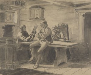 Man Reading to Wife and Man by Adolph Tidemand
