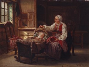 Mother with Child by Adolph Tidemand