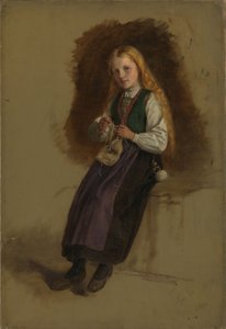 Portrait of Syneve Larsdatter from Vikør by Adolph Tidemand