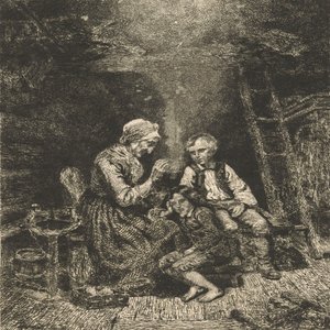 The Fairy Tale Teller by Adolph Tidemand