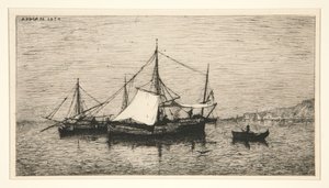 Coastal Barges (Coasts of Italy) by Adolphe Appian