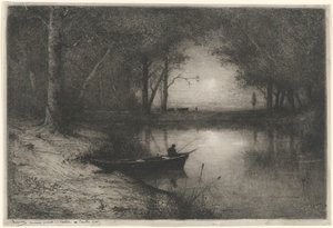 Fisherman in a Boat by Adolphe Appian
