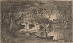Wooded Pond by the Ancient Sluice of Levaux near Vienne by Adolphe Appian
