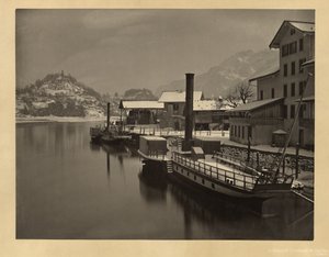 Lake Steamers at Winter Mooring, Switzerland by Adolphe Braun