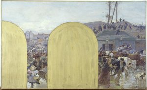 Sketch for the Cabinet of the Prefect of the Hôtel de Ville de Paris: The Return to Paris of the Inhabitants of the Suburbs: The Siege of Paris in 1870, in 1895 by Adolphe Gustave Binet