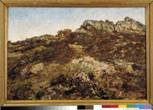 Landscape of Hills (the Garlaban Massif in Provence) by Adolphe Joseph Thomas Monticelli