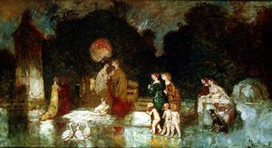 Scene in the Park by Adolphe Joseph Thomas Monticelli