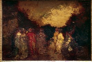 Walk in a Park at Dusk by Adolphe Joseph Thomas Monticelli