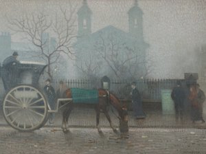Hansom Cab at All Saints by Adolphe Valette