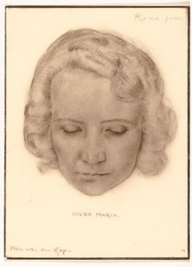 Photoreproduction of a Portrait of Hilde Maria by Han van der Kop by Adriaan Bijl (attributed to)
